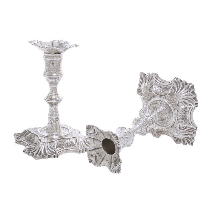 William Cafe - Kaarsenhouder (2) - .925 zilver - 1760 Cast, Antiek en Kunst, Antiek | Zilver en Goud