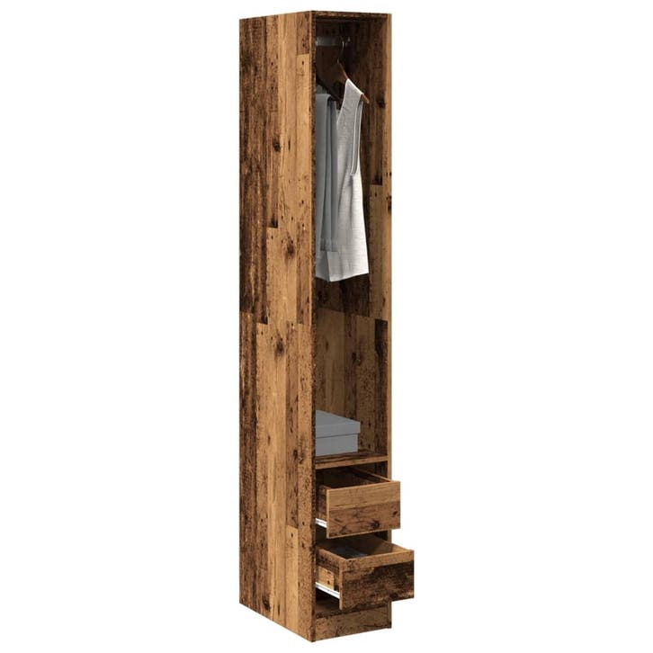 vidaXL Kledingkast 30x50x200 cm bewerkt hout oud hout, Maison & Meubles, Armoires | Penderies & Garde-robes, Envoi