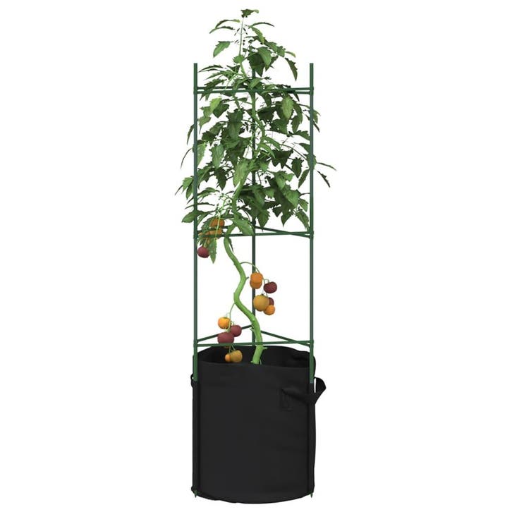 vidaXL Tomatenkooien met plantenzak 8 st 116 cm staal en, Tuin en Terras, Bloembakken en Plantenbakken, Nieuw, Verzenden