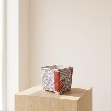 Kuroiwa Haruki – Pot en céramique pour bonsaï peint à la
