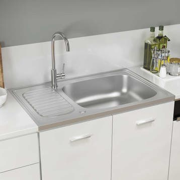 vidaXL Gootsteen met afvoerset 800x500x155 mm roestvrij, Huis en Inrichting, Keuken | Keukenelementen, Verzenden, Nieuw