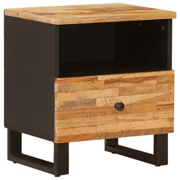 vidaXL Bedkast Bruin 40 x 33 x 46 cm Massief Mango Hout, Verzenden