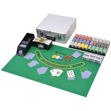 vidaXL Poker/blackjack set met 600 chips aluminium, Hobby en Vrije tijd, Verzenden, Nieuw