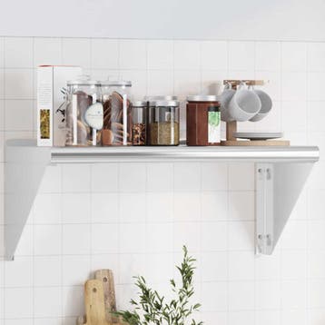 vidaXL Wandschap 75x30x31 cm roestvrijstaal zilverkleurig, Verzenden, Nieuw