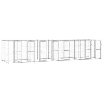 vidaXL Hondenkennel 19,36 m² gegalvaniseerd staal, Verzenden, Nieuw
