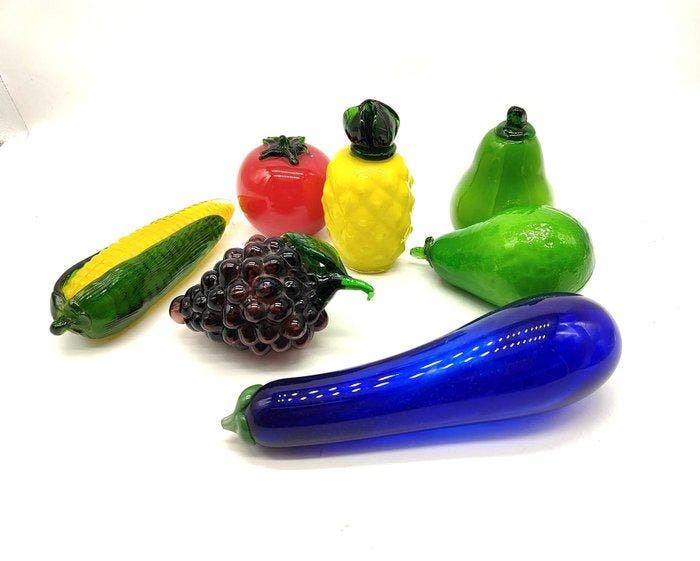Tafelmiddenstuk (7) - Een set van 7 stukken fruit, Antiek en Kunst, Curiosa en Brocante