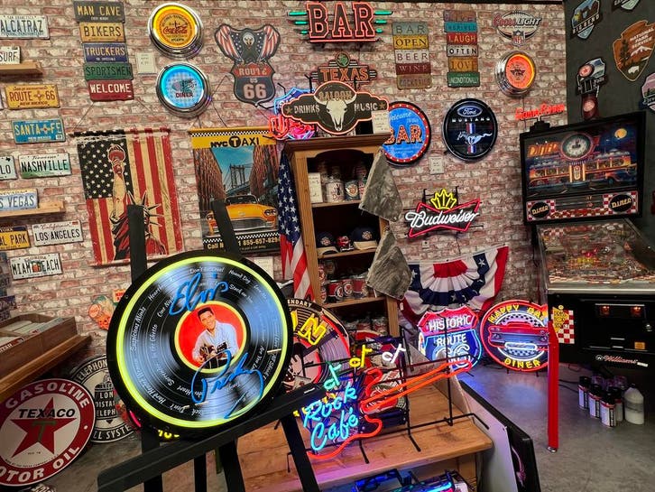 Bezoek de winkel/showroom van Signs USA; Amerikaanse signs, Verzamelen, Retro, Huis en Inrichting, Ophalen of Verzenden