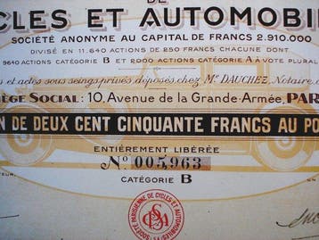 Frankrijk. - 6 Stocks 1 x Soc. Parisienne Cycles et