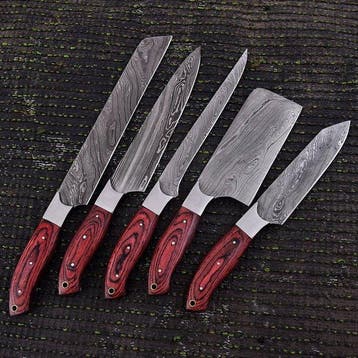 Keukenmes - Chefs knife - Gevouwen staal, Pakka wood -
