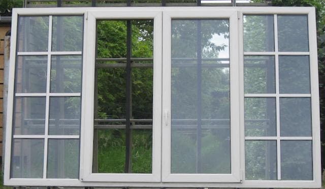 pvc raam , chassis , venster 283 x 168 creme / kwartsgrijs, Bricolage & Construction, Châssis & Portes coulissantes, Enlèvement ou Envoi