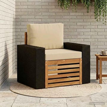 vidaXL Buiten Midden Sofa Naturel, Verzenden, Nieuw