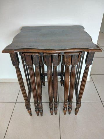 Bijzettafel (4) - Eik - Antieke nesteltafels, Antiek en Kunst