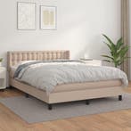 vidaXL Boxspring met matras kunstleer cappuccinokleurig, Verzenden, Nieuw