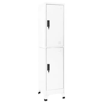vidaXL Lockerkast 38x45x180 cm staal wit, Verzenden, Nieuw