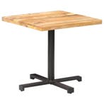 vidaXL Bistrotafel vierkant 80x80x75 cm ruw mangohout, Verzenden