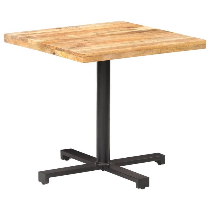 vidaXL Bistrotafel vierkant 80x80x75 cm ruw mangohout, Maison & Meubles, Tables | Tables à manger, Envoi
