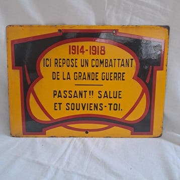 Bord - Emaille - La guerre grande