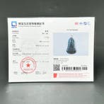 Snijwerk, Guanyin Pendant - 54 mm - Gecertificeerde jadeiet