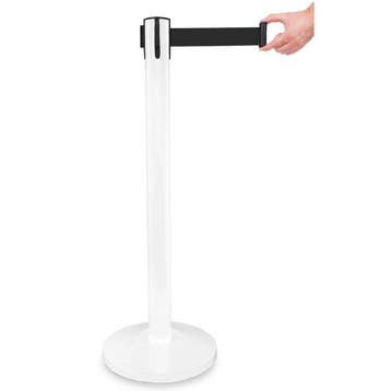 Afzetpaal | PREMIUM | Wit | Incl. Afzetlint (Zwart) |, Verzenden, Nieuw in verpakking