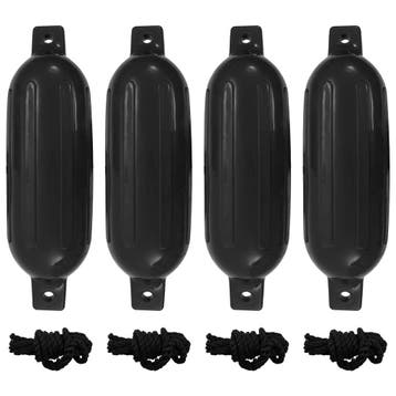 vidaXL Bootstootkussens 4 st Ø 16x58 cm PVC zwart, Verzenden, Nieuw