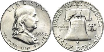 1/2 Dollar 1963, Vereinigte Staaten von Amerika, Postzegels en Munten, Verzenden