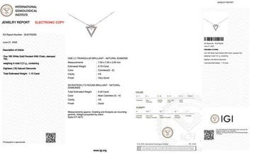 Zonder minimumprijs - Ketting met hanger - 18 karaat Witgoud