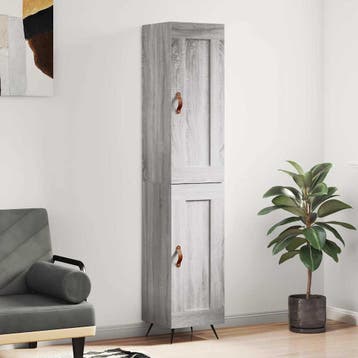 vidaXL Hoge kast 34,5x34x180 cm bewerkt hout grijs sonoma, Verzenden, Nieuw