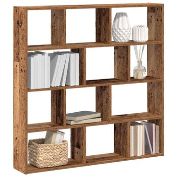 vidaXL Wandschap kubus 12 vakken bewerkt hout oud, Verzenden, Nieuw