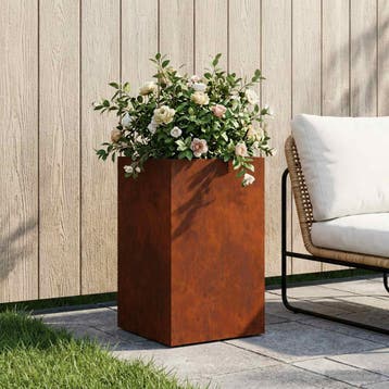 vidaXL Plantenbak Roestkleurig 30 x 30 x 40 cm weervast, Verzenden, Nieuw