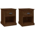 2x Nachtkastje bruin eiken, Tweede kansje. OP = OP!, Minder dan 45 cm, Verzenden, Zo goed als nieuw, Minder dan 55 cm