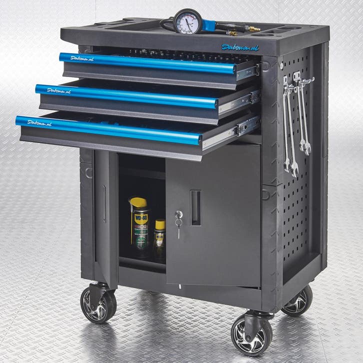 Datona Gereedschapswagen met 3 laden en kast - Datona - Mat, Bricolage & Construction, Établis, Enlèvement ou Envoi