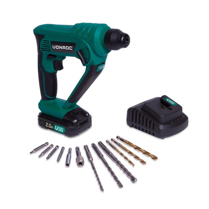 Accu boorhamer 20V - 2.0Ah | Incl. accu en snellader, Bricolage & Construction, Outillage | Foreuses, Envoi