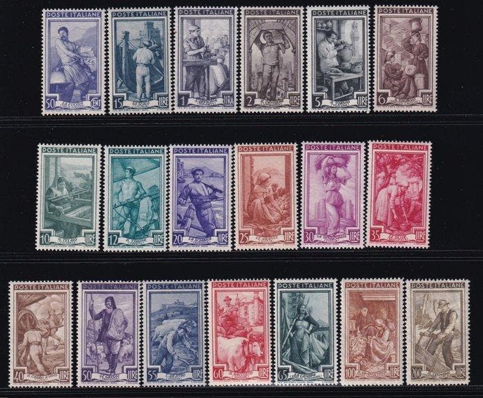 Italiaanse Republiek 1948/50 - Collectie van 38 prachtige, Timbres & Monnaies, Timbres | Europe | Italie
