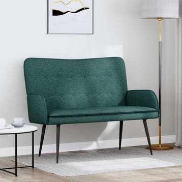 vidaXL 2-Zits Sofa Donkergroen 115 x 61 x 87 cm Stof, Verzenden, Nieuw