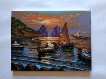 Mario Galanti (XX) - Pescatori a Capri