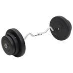 vidaXL Halter gebogen met gewichten 60 kg, Verzenden