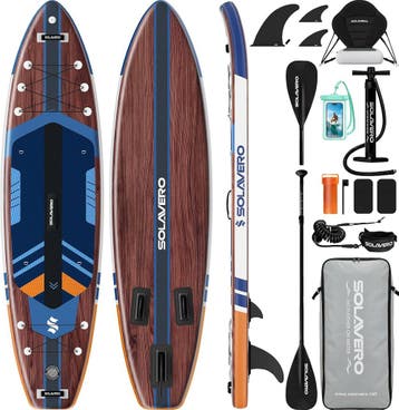 Sup Board - Opblaasbaar Paddle Board - 204 kg - Bruin/Blauw, Verzenden