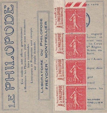 Frankrijk 1929 - Zeldzaam privé reclameboekje, de Philopode., Gestempeld