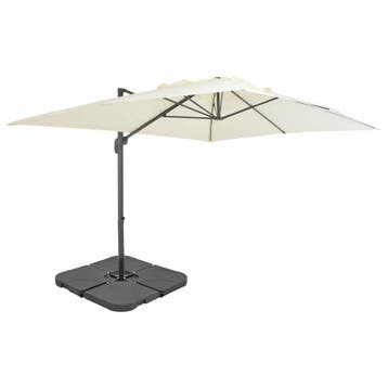 vidaXL Parasol met draagbare voet zandkleurig, Tuin en Terras, Verzenden, Nieuw