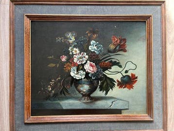 Jean-Baptiste Monnoyer (XVIII) (navolger) - Bloemstilleven, Antiquités & Art