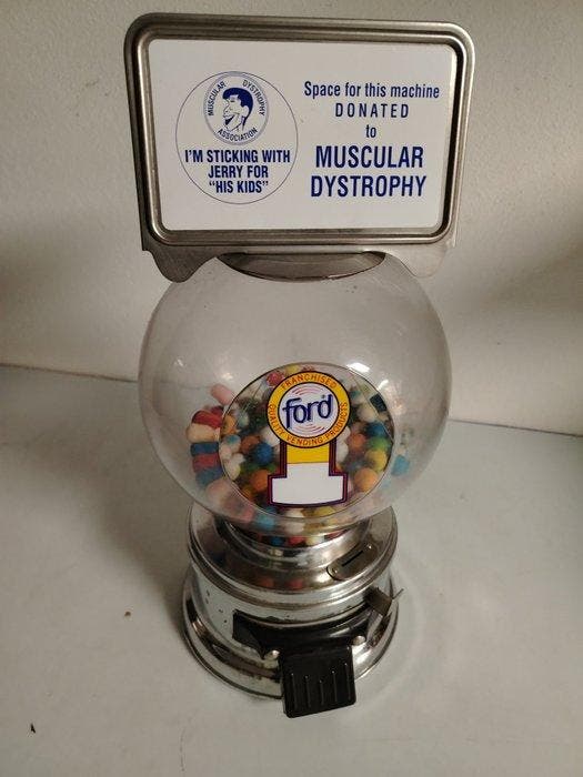 Ford Gum & Machine Company Vintage Gumball Machine -, Antiek en Kunst, Antiek | Wandborden en Tegels