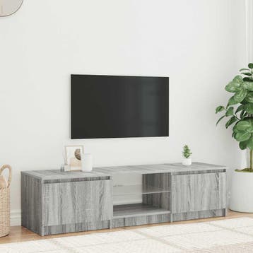 vidaXL Tv-meubel met LED-verlichting 140x40x36 cm grijs, Verzenden