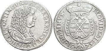2/3 taler, daalder (gulden) 1676 Öttingen, Grafschaft Alb.., Verzenden, België