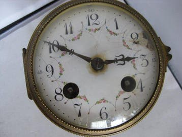 frans uurwerk - messing-metaal-glas - 1850-1900, Antiek en Kunst