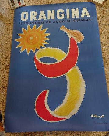 Bernard Villemot - Orangina, póster original Villemot