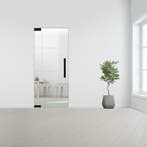 Glazen binnendeur zonder kozijn zwart beslag-Linksdraaiend-B, Doe-het-zelf en Bouw, Glas en Ramen, Verzenden, Nieuw