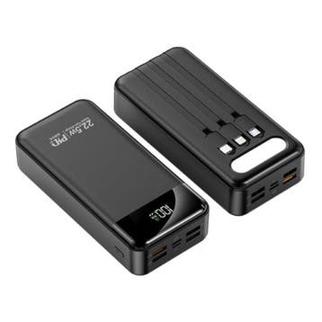 100.000mAh Powerbank met 4 Oplaadpoorten en 3 Kabels - 22.5W, Verzenden