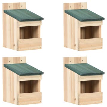 vidaXL Vogelhuisjes 4 st 12x16x20 cm vurenhout, Verzenden