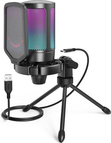 FIFINE - A6V - USB RGB Streaming Microfoon met Standaard..., Musique & Instruments, Verzenden