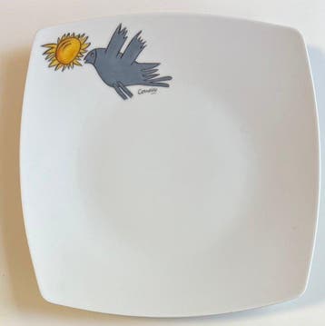 Corneille (1922-2010) - sculptuur, Grand plat Oiseau-Soleil